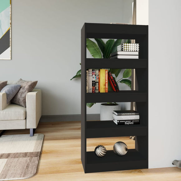 NNEVL Book Cabinet/Room Divider Black 60x30x135 cm Engineered Wood