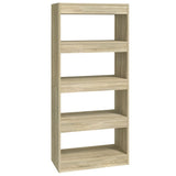 NNEVL Book Cabinet/Room Divider Sonoma Oak 60x30x135 cm Engineered Wood