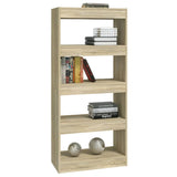 NNEVL Book Cabinet/Room Divider Sonoma Oak 60x30x135 cm Engineered Wood