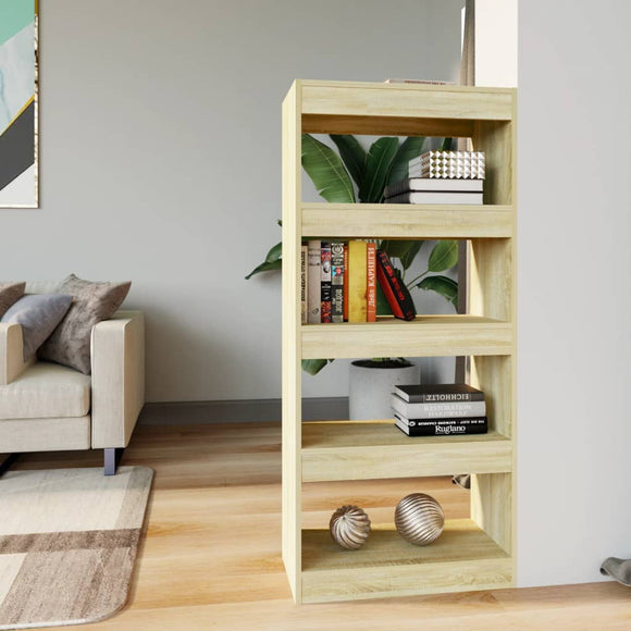 NNEVL Book Cabinet/Room Divider Sonoma Oak 60x30x135 cm Engineered Wood