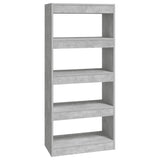 NNEVL Book Cabinet/Room Divider Concrete Grey 60x30x135 cm Engineered Wood