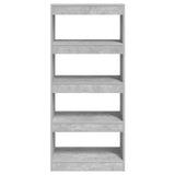 NNEVL Book Cabinet/Room Divider Concrete Grey 60x30x135 cm Engineered Wood