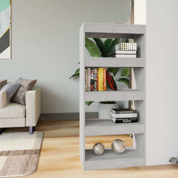 NNEVL Book Cabinet/Room Divider Concrete Grey 60x30x135 cm Engineered Wood