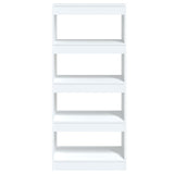 NNEVL Book Cabinet/Room Divider High Gloss White 60x30x135 cm Engineered Wood
