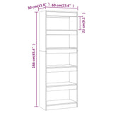 NNEVL Book Cabinet/Room Divider White 60x30x166 cm Engineered Wood