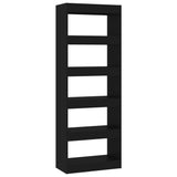 NNEVL Book Cabinet/Room Divider Black 60x30x166 cm Engineered Wood