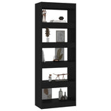 NNEVL Book Cabinet/Room Divider Black 60x30x166 cm Engineered Wood