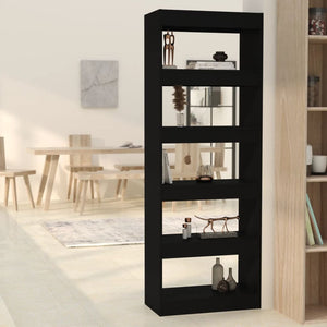 NNEVL Book Cabinet/Room Divider Black 60x30x166 cm Engineered Wood