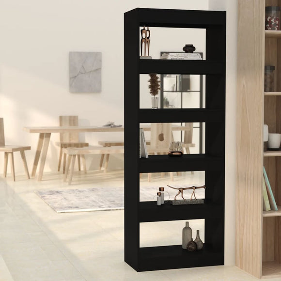 NNEVL Book Cabinet/Room Divider Black 60x30x166 cm Engineered Wood