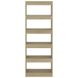 NNEVL Book Cabinet/Room Divider Sonoma Oak 60x30x166 cm Engineered Wood