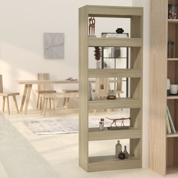 NNEVL Book Cabinet/Room Divider Sonoma Oak 60x30x166 cm Engineered Wood