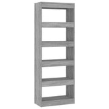 NNEVL Book Cabinet/Room Divider Concrete Grey 60x30x166 cm Engineered Wood