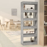 NNEVL Book Cabinet/Room Divider Concrete Grey 60x30x166 cm Engineered Wood