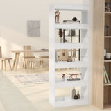 NNEVL Book Cabinet/Room Divider High Gloss White 60x30x166 cm Engineered Wood
