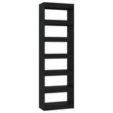 NNEVL Book Cabinet/Room Divider Black 60x30x198 cm