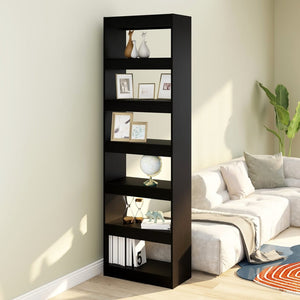 NNEVL Book Cabinet/Room Divider Black 60x30x198 cm