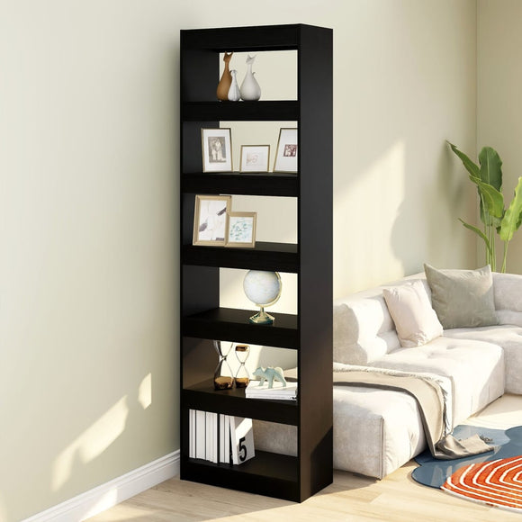 NNEVL Book Cabinet/Room Divider Black 60x30x198 cm