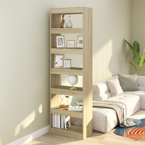 NNEVL Book Cabinet/Room Divider Sonoma Oak 60x30x198 cm
