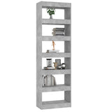 NNEVL Book Cabinet/Room Divider Concrete Grey 60x30x198 cm