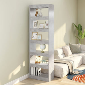 NNEVL Book Cabinet/Room Divider Concrete Grey 60x30x198 cm