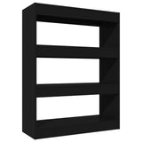 NNEVL Book Cabinet/Room Divider Black 80x30x103 cm Engineered wood