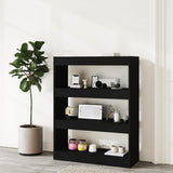 NNEVL Book Cabinet/Room Divider Black 80x30x103 cm Engineered wood