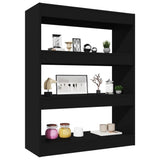 NNEVL Book Cabinet/Room Divider Black 80x30x103 cm Engineered wood