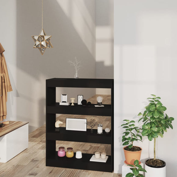 NNEVL Book Cabinet/Room Divider Black 80x30x103 cm Engineered wood