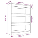 NNEVL Book Cabinet/Room Divider Concrete Grey 80x30x103 cm Engineered wood