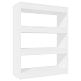 NNEVL Book Cabinet/Room Divider High Gloss White 80x30x103 cm Engineered wood