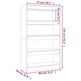 NNEVL Book Cabinet/Room Divider White 80x30x135 cm Engineered Wood