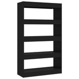 NNEVL Book Cabinet/Room Divider Black 80x30x135 cm Engineered Wood