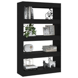 NNEVL Book Cabinet/Room Divider Black 80x30x135 cm Engineered Wood
