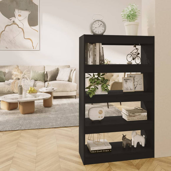 NNEVL Book Cabinet/Room Divider Black 80x30x135 cm Engineered Wood