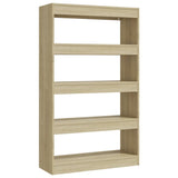 NNEVL Book Cabinet/Room Divider Sonoma Oak 80x30x135 cm Engineered Wood