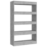 NNEVL Book Cabinet/Room Divider Concrete Grey 80x30x135 cm Engineered Wood