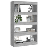 NNEVL Book Cabinet/Room Divider Concrete Grey 80x30x135 cm Engineered Wood