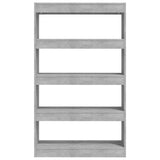 NNEVL Book Cabinet/Room Divider Concrete Grey 80x30x135 cm Engineered Wood