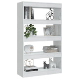 NNEVL Book Cabinet/Room Divider High Gloss White 80x30x135 cm Engineered Wood