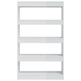 NNEVL Book Cabinet/Room Divider High Gloss White 80x30x135 cm Engineered Wood