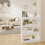 NNEVL Book Cabinet/Room Divider High Gloss White 80x30x135 cm Engineered Wood