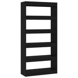 NNEVL Book Cabinet/Room Divider Black 80x30x166 cm Engineered Wood