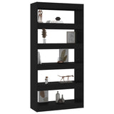 NNEVL Book Cabinet/Room Divider Black 80x30x166 cm Engineered Wood