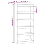 NNEVL Book Cabinet/Room Divider Black 80x30x166 cm Engineered Wood
