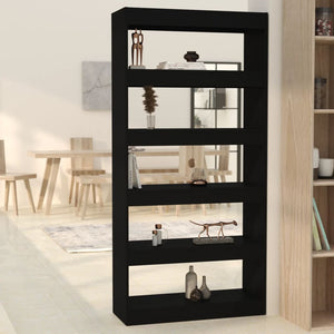 NNEVL Book Cabinet/Room Divider Black 80x30x166 cm Engineered Wood