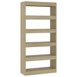NNEVL Book Cabinet/Room Divider Sonoma Oak 80x30x166 cm Engineered Wood