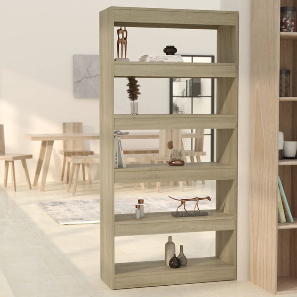 NNEVL Book Cabinet/Room Divider Sonoma Oak 80x30x166 cm Engineered Wood