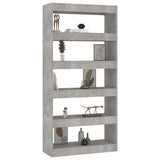NNEVL Book Cabinet/Room Divider Concrete Grey 80x30x166 cm Engineered Wood