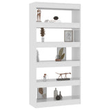 NNEVL Book Cabinet/Room Divider High Gloss White 80x30x166 cm Engineered Wood