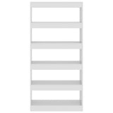 NNEVL Book Cabinet/Room Divider High Gloss White 80x30x166 cm Engineered Wood